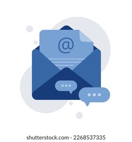 Senden und Empfangen von E-Mails, Social Network, Chat. Arbeitsprozess, neue E-Mail-Nachricht. Perfekte Vektorgrafik