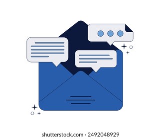 Sending and receiving mail messages, social network, chat. Email Service with Correspondence Delivery. Perfect vector graphics