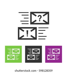 Sending and receiving mails icon. Electronic conversation vector illustration