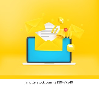Sending and receiving messages via mail application on computer