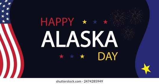 Sending Warm Alaska Day Wishes with Flag Design Element