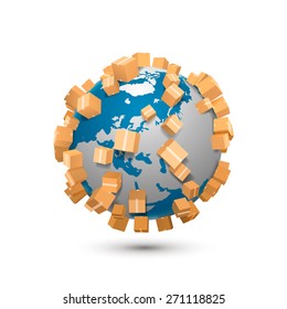 Sending worldwide. Vector illustration