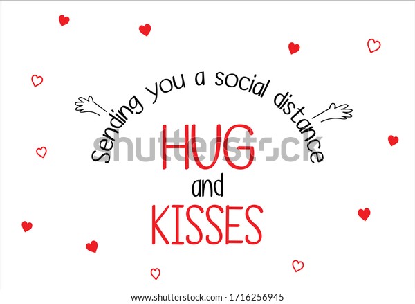 Sending You Sosial Distance Hug Kisses Stock Vector (Royalty Free) 1716256945