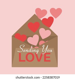 Sending you Valentine Pattern Design Illustration