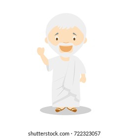 Seneca cartoon character. Vector Illustration. Kids History Collection.