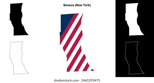 Seneca County (New York) outline map set