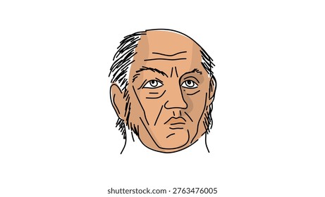 Seneca portrait, flat vector illustration