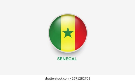 Senegal 3D Vector de la bandera ilustrador 