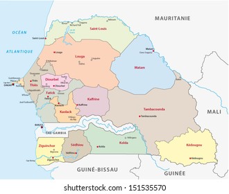 senegal administrative map