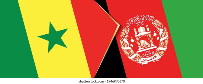 Senegal und Afghanistan Flaggen, zwei Vektorflaggen Symbol für Beziehung oder Konfrontation.