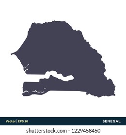 Senegal - Africa Countries Map Icon Vector Logo Template Illustration Design. Vector EPS 10.