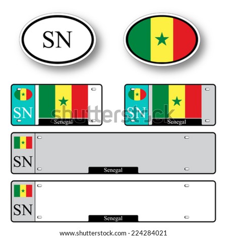 senegal auto set against white background, abstract vector art illustration, image contains transparency