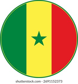 Bandera del círculo de Senegal, icono de la bandera de Senegal