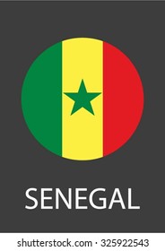 Senegal circle flag - vector icon