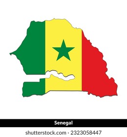 Senegal Country - Flag Map