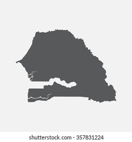 Senegal country map, border grey color. Vector EPS8