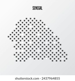 Senegal country map made from abstract halftone dot pattern