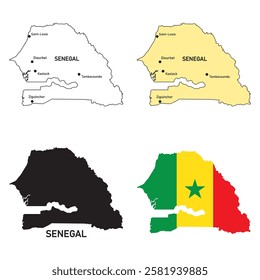 Senegal country map vector illustration simple design