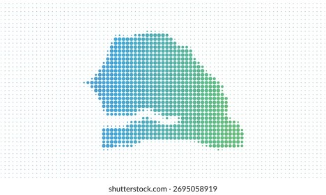 Senegal dotted map in modern halftone style, vector illustration on white background