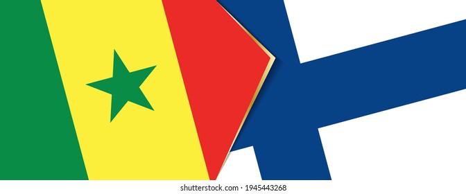 Senegal and Finland flags, two vector flags symbol of relationship or confrontation.