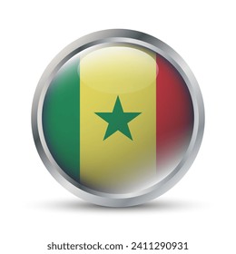 Senegal Flag 3D Badge Illustration