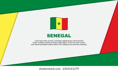 Senegal Flag Abstract Background Design Template. Senegal Independence Day Banner Cartoon Vector Illustration. Senegal Banner