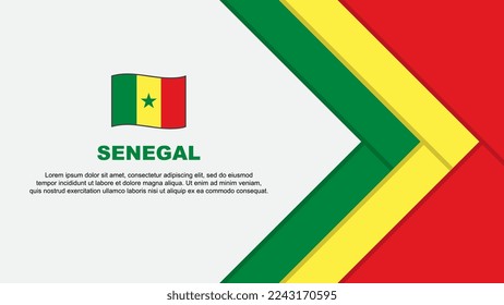 Senegal Flag Abstract Background Design Template. Senegal Independence Day Banner Cartoon Vector Illustration. Senegal Cartoon