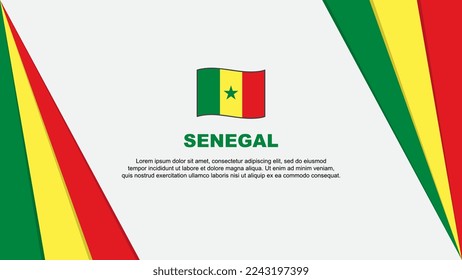 Senegal-Vorlage für abstrakte Hintergrunddesigns. Senegal Independence Day Banner Cartoon Vektorgrafik. Senegal-Flagge