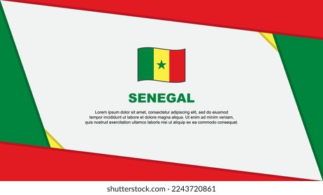 Senegal Flag Abstract Background Design Template. Senegal Independence Day Banner Cartoon Vector Illustration. Senegal Independence Day