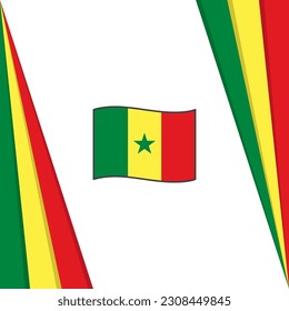 Plantilla de diseño de fondo de resumen de la bandera de Senegal. Cartel del Día de la Independencia de Senegal en medios sociales. Bandera de Senegal