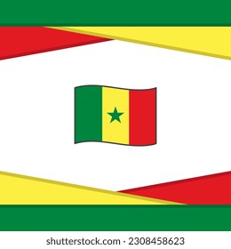 Plantilla de diseño de fondo de resumen de la bandera de Senegal. Cartel del Día de la Independencia de Senegal en medios sociales. Vector Senegal