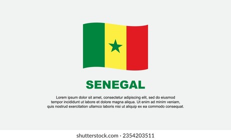 Plantilla de diseño de fondo de resumen de la bandera de Senegal. Cartel del Día de la Independencia de Senegal. Ilustración de vectores de medios sociales. Antecedentes del Senegal