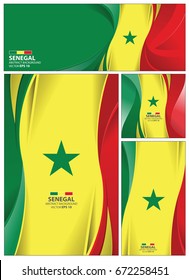 Senegal flag abstract colors background. Collection banner design. brochure vector illustration.