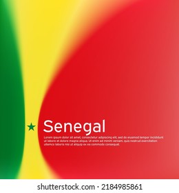 Senegal flag background. Blurred pattern in the colors of the senegalese flag, business booklet. National banner, poster of senegal. State patriotic cover, flyer. Vector, template design