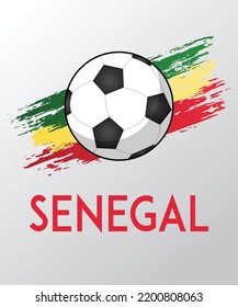 Senegal flag with Brush Effect for Soccer Theme