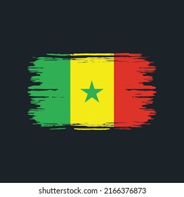 Senegal Flag Brush. National Flag