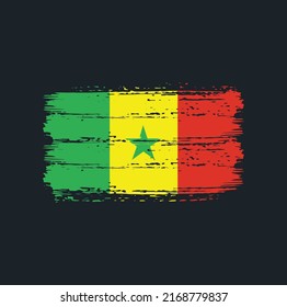 Senegal Flag Brush. National Flag