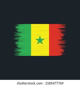 Senegal Flag Brush. National Flag