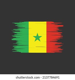 Senegal Flag Brush Strokes. National Flag