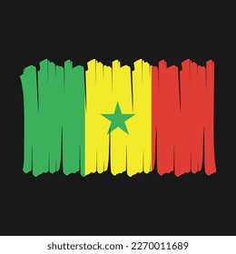 Senegal Flag Brush Vector Design