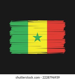 Senegal Flag Brush Vector Illustration