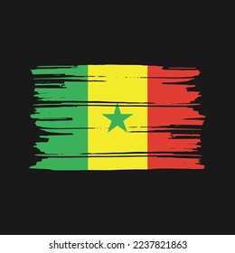 Senegal Flag Brush Vector Illustration