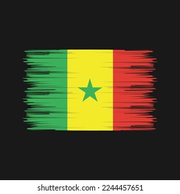 Senegal Flag Brush Vector Illustration
