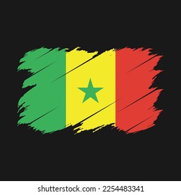 Senegal Flag Brush Vector Illustration