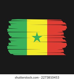 Senegal Flag Brush Vector Illustration