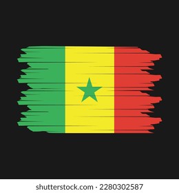 Ilustración del vector del pincel de bandera de Senegal