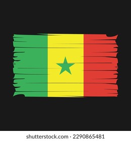 Senegal Flag Brush Vector Illustration
