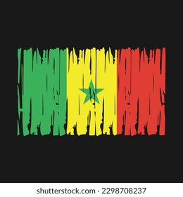 Senegal Flag Brush Vector Illustration
