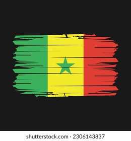 Ilustración del vector del pincel de bandera de Senegal