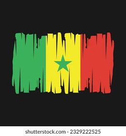 Senegal Flag Brush Vector Illustration